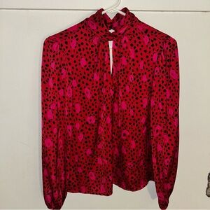 Nine West Red and Pink Blouse